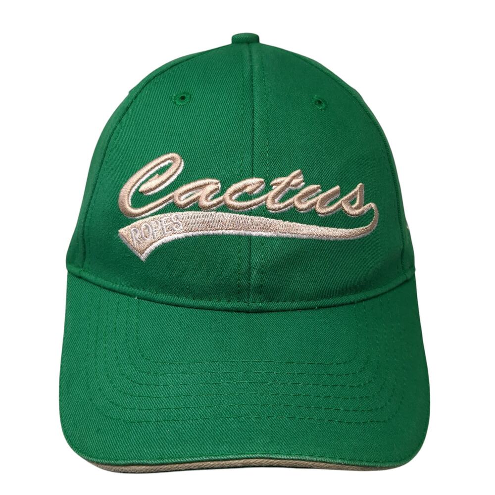 Cactus Ropes Strapback Hat Green One Size Solid Adjustable Embroidered